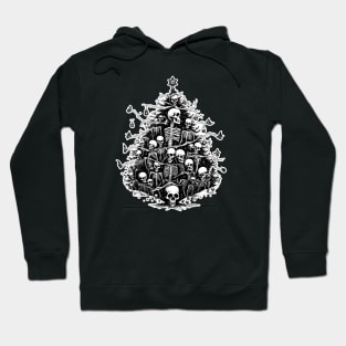 Black Christmas tree skulls and bones Hoodie